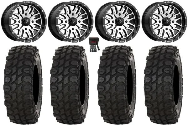 MSA Bute 14″ Wheels Machined 32″ XComp ATR Tires Polaris Sportsman / RZR / Ranger