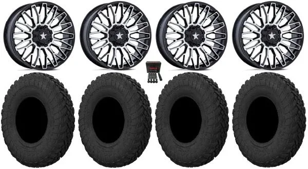 MSA Clubber 15″ Wheels Machined 33″ Gripper R/T Tires Polaris RZR XP 1000 / PRO XP / Ranger XP 900/1000