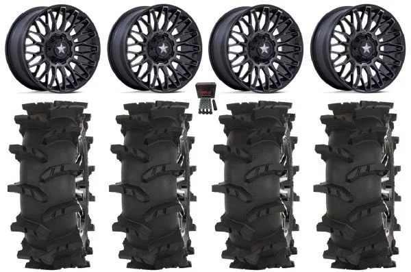 MSA Clubber 20″ Wheels Black DDT 33″ Outlaw Max Tires CFMoto UForce U10 Pro / U10 XL Pro / ZForce Z10 / Z10-4