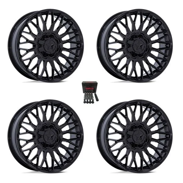 MSA Clubber 20″ Wheels Gloss Black Can-Am Maverick X3 / Honda Pioneer 1000