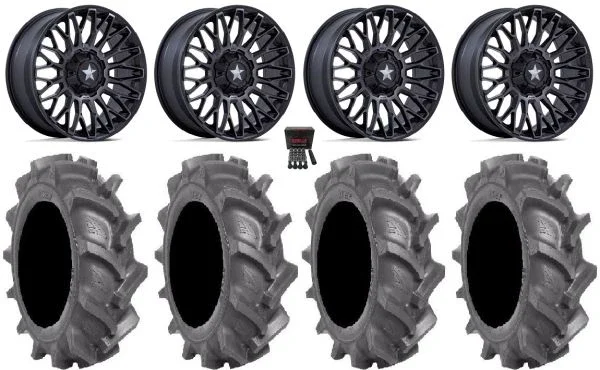 MSA Clubber 22″ Wheels Black DDT 37″ BKT AT 171 Tires Can-Am Commander Maverick Renegade Outlander Defender