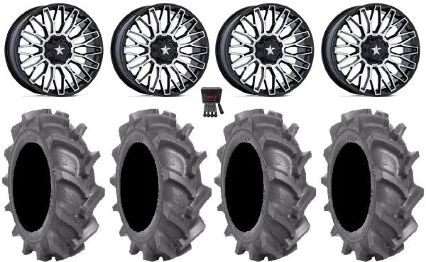 MSA Clubber 22″ Wheels Machined 37″ BKT AT 171 Tires Polaris Sportsman / RZR / Ranger
