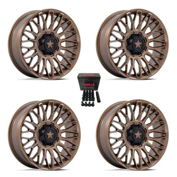 MSA Clubber 24″ Wheels Matte Bronze +0mm Kawasaki Mule Pro FXT KRX / Yamaha Wolverine RMAX / YXZ 2019+