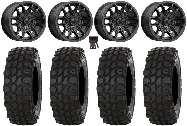 MSA Fang 14″ Wheels Black 28″ XComp ATR Tires Sportsman 550 850 1000