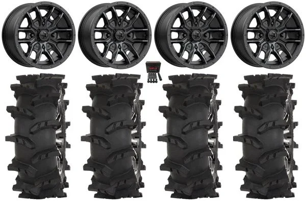MSA Fang 15″ Wheels Black 33″ Outlaw Max Tires Polaris Sportsman / RZR / Ranger