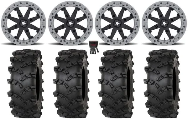 MSA Lok2 Beadlock 14″ Wheels Black 30″ Outlaw M/T Tires Polaris RZR XP 1000 / PRO XP / Ranger XP 900/1000
