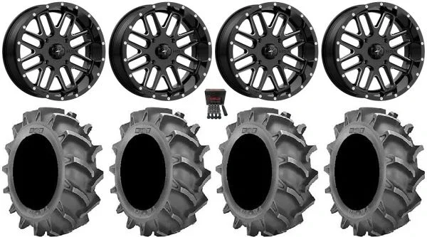 MSA Milled Bandit 18″ Wheels 35×9.5 (8ply) BKT 171 Tires Polaris RZR XP 1000 / PRO XP / Ranger XP 900/1000