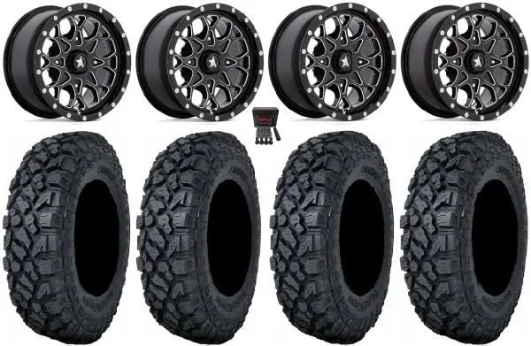 MSA Portal 14″ Wheels Milled 30″ Klever X/T Tires Can-Am Maverick X3 / Honda Pioneer 1000 / Talon