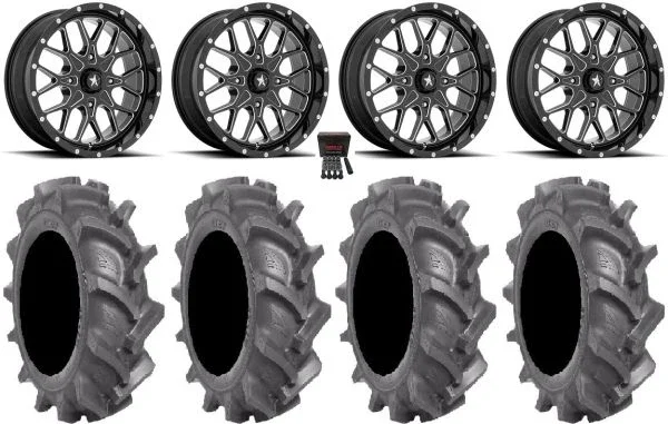 MSA Portal 20″ Wheels Milled 35″ BKT AT 171 Tires Can-Am Maverick X3 / Honda Pioneer 1000 / Talon