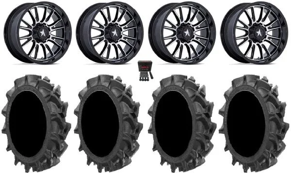 MSA ThunderLips 22″ Wheels Machined 37″ MotoHavok Tires Polaris Sportsman / RZR / Ranger