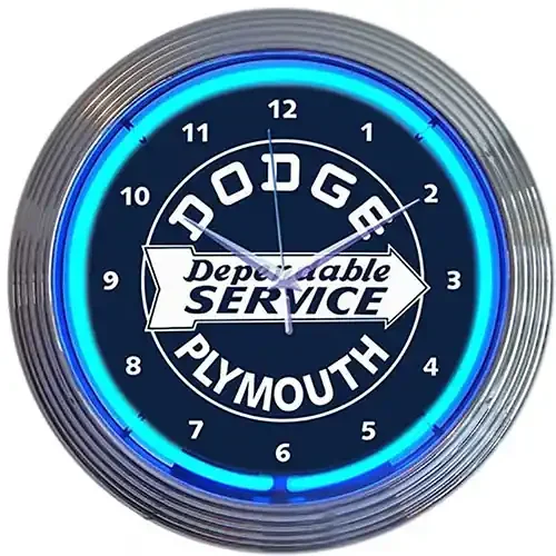 Neonetics Dodge Dependable Service Neon Clock – 8DODGE