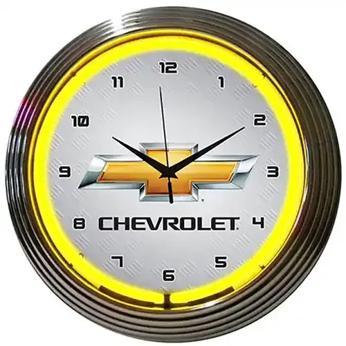 Neonetics GM Chevrolet Yellow Neon Clock – 8CHVYY