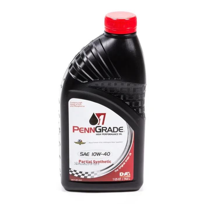 PennGrade 1® Partial Synthetic SAE 10W-40 High Performance Oil – 1 Quart Bottle