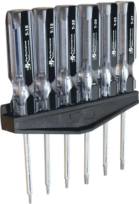 Performance Tool W80006 6 pc Star Driver Set with Rack