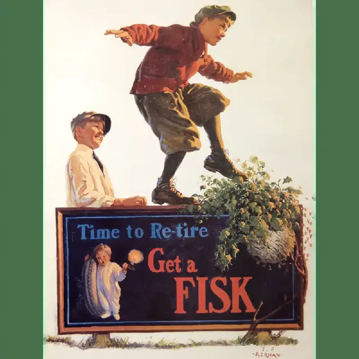 Poster Fisk Kid Balancing on Sign