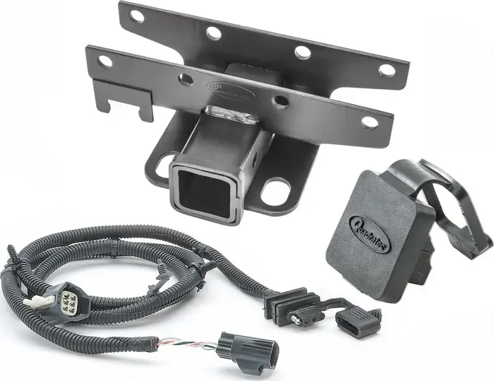Quadratec 12015 1021 Premium 2″ Hitch with Wiring Kit & Quadratec Logo Plug for 13-18 Jeep Wrangler JK 10th Anniversary Rubicon, Rubicon X, Rubicon Recon & Hard Rock Editions