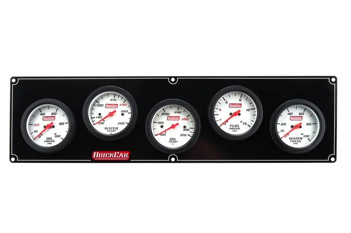 QuickCar Extreme Gauge Panel w/ Warning Light – 2-5/8 in Diameter – White Face 61-7056