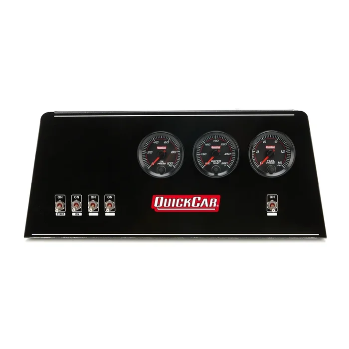 QuickCar Redline Gauge Panel – Single Ignition – 2-5/8 in Diameter – Black Face 69-812-038