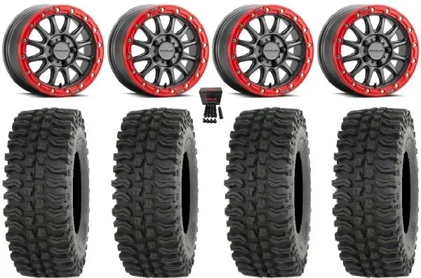 Raceline Alpha 15″ Wheels Gm +53mm 32″ BDC Tires Polaris RZR Turbo R & Pro R Ranger 1500 Xpedition