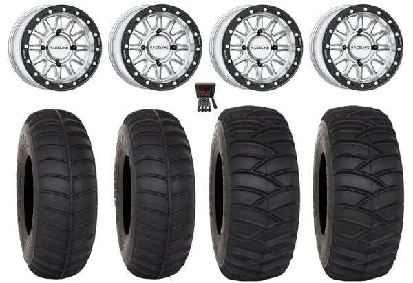 Raceline Alpha Hyper Bdlk 15″ Wheels Si 35″ SS365 Tires Can-Am Commander Maverick Renegade Outlander Defender