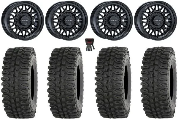 Raceline Omega 15″ Wheels Gloss Black 33″ BDC Tires Polaris RZR XP 1000 / PRO XP / Ranger XP 900/1000