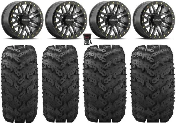 Raceline Ryno Bdlk 14″ Gm Wheels 26″ Reptile Tires Can-Am Commander Maverick Renegade Outlander Defender