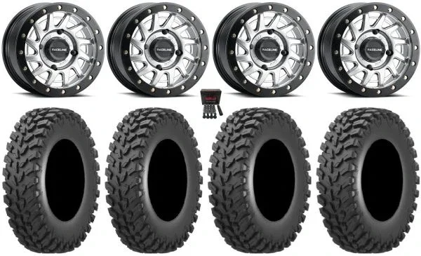 Raceline Squad Bdlk 15″ Wheels Si +10mm 32″ Cross Trail Tires Polaris RZR XP 1000 / PRO XP / Ranger XP 900/1000