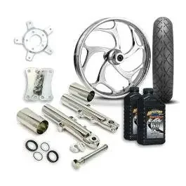 RC 21″ Torsion Wheel Tire & Complete Chrome Front End Package Harley 14-19 FLH