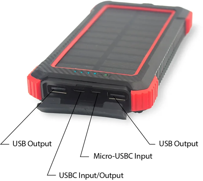 RidePower Portable Solar Power Bank With Wireless Charging