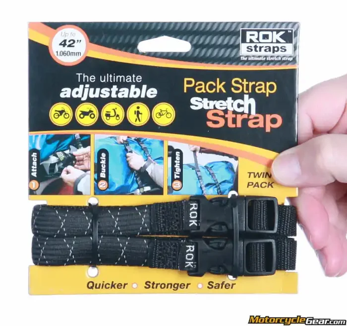 Rok Straps Stretch Strap 100585 ~ 2014-006; Black w/ Reflective Strips, 42″ (BRF42)