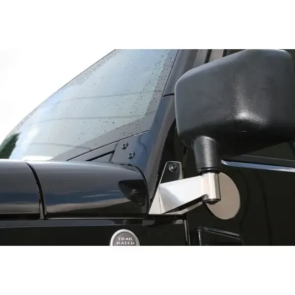 Rugged Ridge 11026.04 Mirror Relocation Bracket in Stainless Steel for 07-18 Jeep Wrangler JK