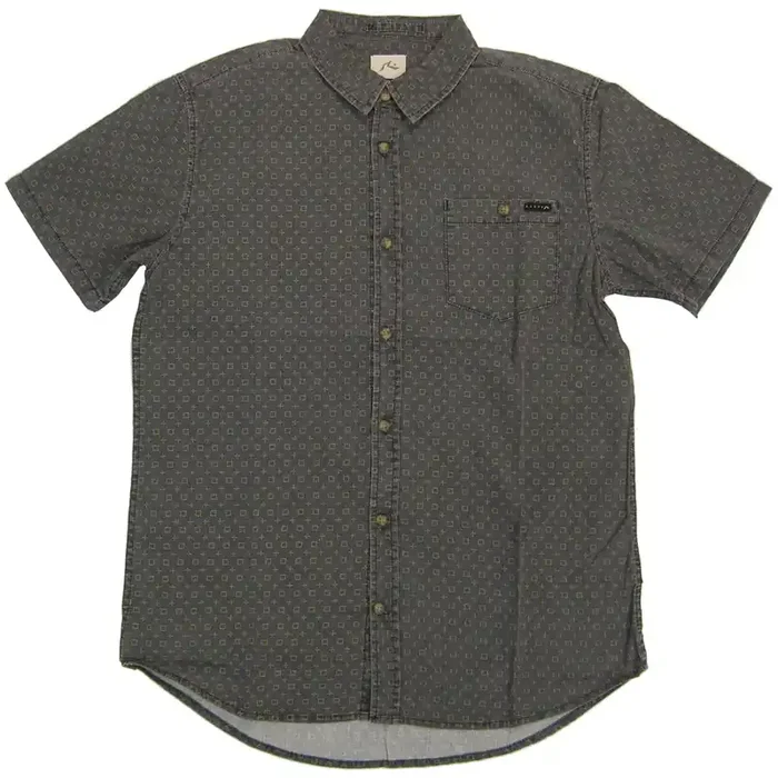Rusty Big Biz Men‘s Button Up Short-Sleeve Shirts