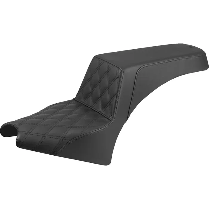 SADDLEMEN 0810-2438 I25-33-172 Step-Up Seat — Front Lattice Stitch Step-Up Seat – Driver Lattice Stitch – Black – Indian Scout ’25