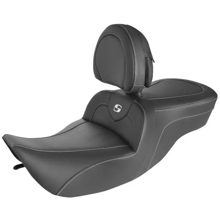 Saddlemen 1997-2007 FLHR, FLHX Roadsofa CF Seat with Driver‘s Backrest Motorcycle Accessories