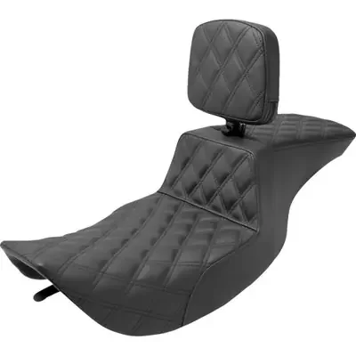 Saddlemen 2006-2007 Harley-Davidson Street Glide EFI FLHX Tour Step-Up Seat – Rider Backrest – Full Lattice Stitch – FLHR/FLHX ‘97-‘07