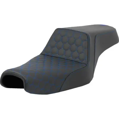 Saddlemen 2006-2010 Harley-Davidson 883 Low EFI XLL Step-Up Seat – Honeycomb – Blue Stitching – 3.3 Gal Tank – Sportster ‘04-‘22