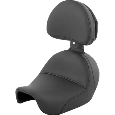 Saddlemen 2006-2014 Harley-Davidson Super Glide Custom EFI FXDCI Heels Down Solo Seat – With Backrest – Plain – Black – Dyna