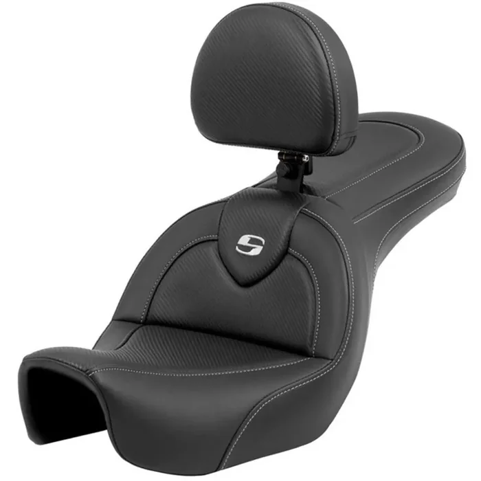 Saddlemen 2006-2017 FXD, FXDWG, FLD Dyna RoadSofa CF Seat with Driver‘s Backrest Motorcycle Accessories