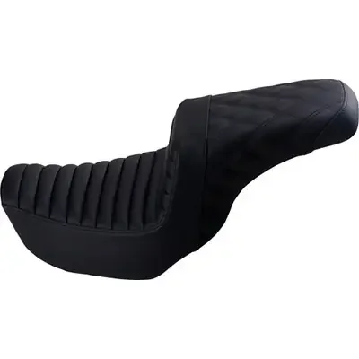 Saddlemen 2006 Harley-Davidson Wide Glide FXDWG Step-Up Seat Rear Lattice Stitch/Front Tuck-n-Roll Black