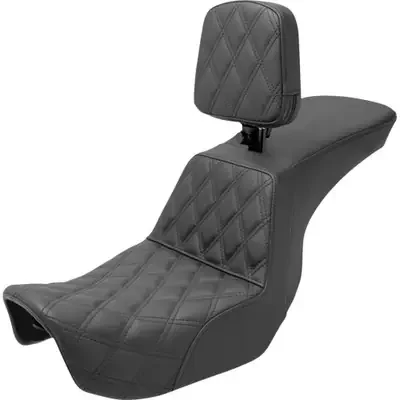 Saddlemen 2006 Harley-Davidson Wide Glide FXDWG Tour Step-Up Seat Black Front Lattice Stitch