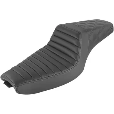 Saddlemen 2007-2010 Harley-Davidson 883 Low EFI XLL Step-Up Seat Rear Lattice Stitch/Front Tuck-n-Roll