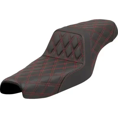 Saddlemen 2007 Harley-Davidson Sportster 1200 XL 50 Step-Up Seat – Lattice Stitch – Red Stitch – XL ‘04-‘22