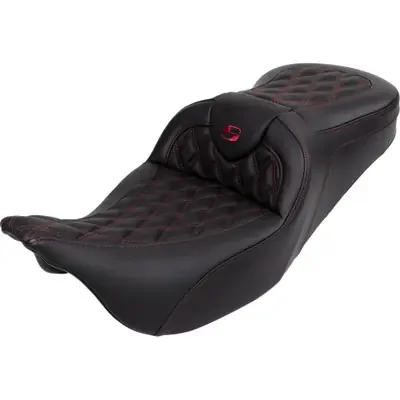 Saddlemen 2008 Harley-Davidson Screamin‘ Eagle Electra Glide Ultra Classic FLHTCUSE3 Roadsofa Seat – with Backrest – Wine Berry Stitch – FL ‘08-‘23