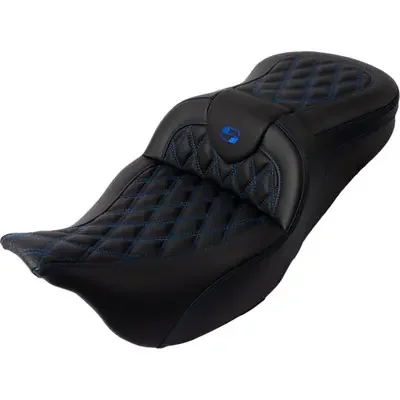 Saddlemen 2008 Harley-Davidson Screamin‘ Eagle Electra Glide Ultra Classic FLHTCUSE3 Roadsofa Seat – with Backrest – Blue Stitch – FL ‘08-‘23