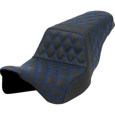 Saddlemen 2008 Harley-Davidson Screamin‘ Eagle Electra Glide Ultra Classic FLHTCUSE3 Step-Up Seat – Lattice Stitch – Blue Stitch – FLH/FLT ‘08-‘23