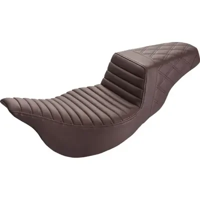 Saddlemen 2015-2022 Harley-Davidson CVO Street Glide FLHXSE Extended Reach Step-Up Seats Brown Front Tuck-n-Roll