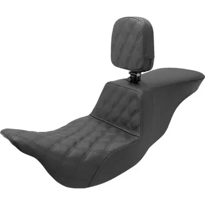 Saddlemen 2015-2023 Harley-Davidson Road Glide Custom FLTRX Tour Step-Up Seat Black Passenger Lattice Stitch