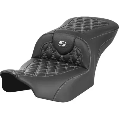 Saddlemen 2024 Harley-Davidson CVO Road Glide ST FLTRXSTSE RoadSofa Seat – without Backrest – Carbon Fiber – Lattice Stitch – White Stitch – FLTR/FLHX ‘23-‘24