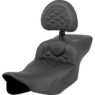 Saddlemen 2024 Harley-Davidson CVO Road Glide ST FLTRXSTSE RoadSofa Tri Gripper Seat – Extended Reach – w/ Backrest – FLH/FLT ‘23-‘24