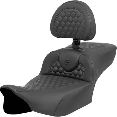Saddlemen 2024 Harley-Davidson Street Glide EFI FLHX Roadsofa Extended Reach Heated Seat Black Honeycomb / Carbon Fiber